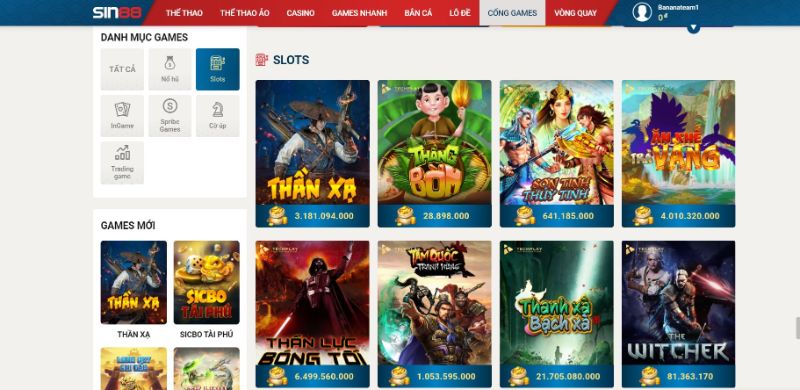 Slots game tại Sin88 hấp dẫn và cực kỳ thu hút