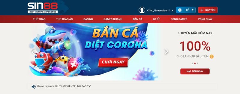 Đăng nhập vào tài khoản và chọn Cổng game