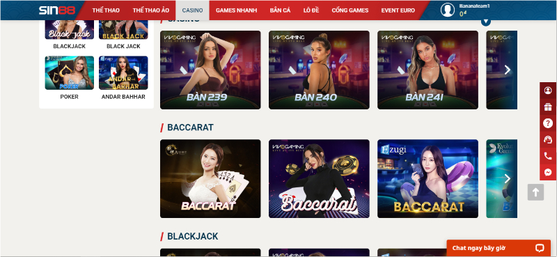 Nhiều phòng chơi đa dạng từ Live casino đang chờ đón anh em game thủ  